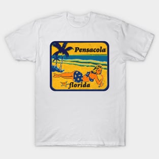 Pensacola Florida Vintage Beach Ocean Vacation Travel Luggage T-Shirt